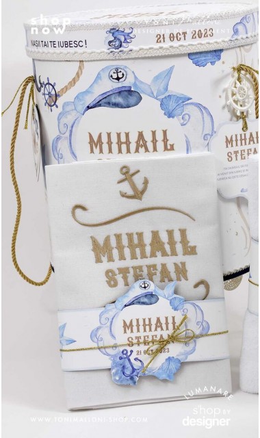 Trusou botez tematica navy Marine Nautical pastel 7
